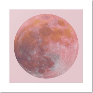 Pink Pastel Moon Posters and Art